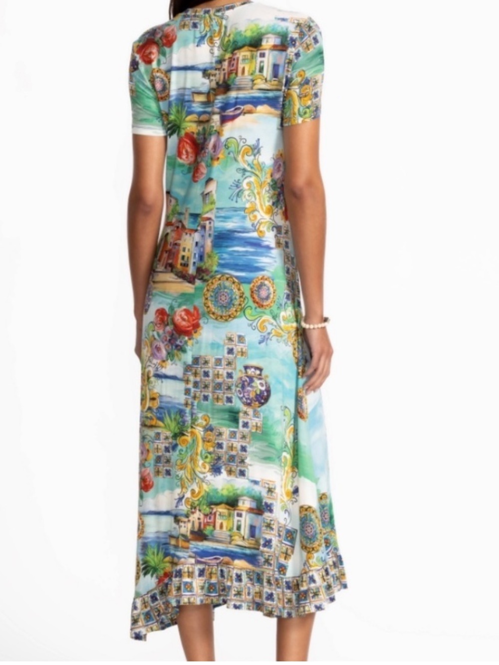 Johnny Was The Janie Favorite Asymmetric Hem Short Sleeve Dress - Picture 3 of 11